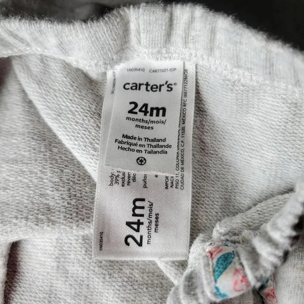 OshKosh B'gosh & Carter's Toddler Girl Gray Sweatpants Joggers Bundle Size 24m